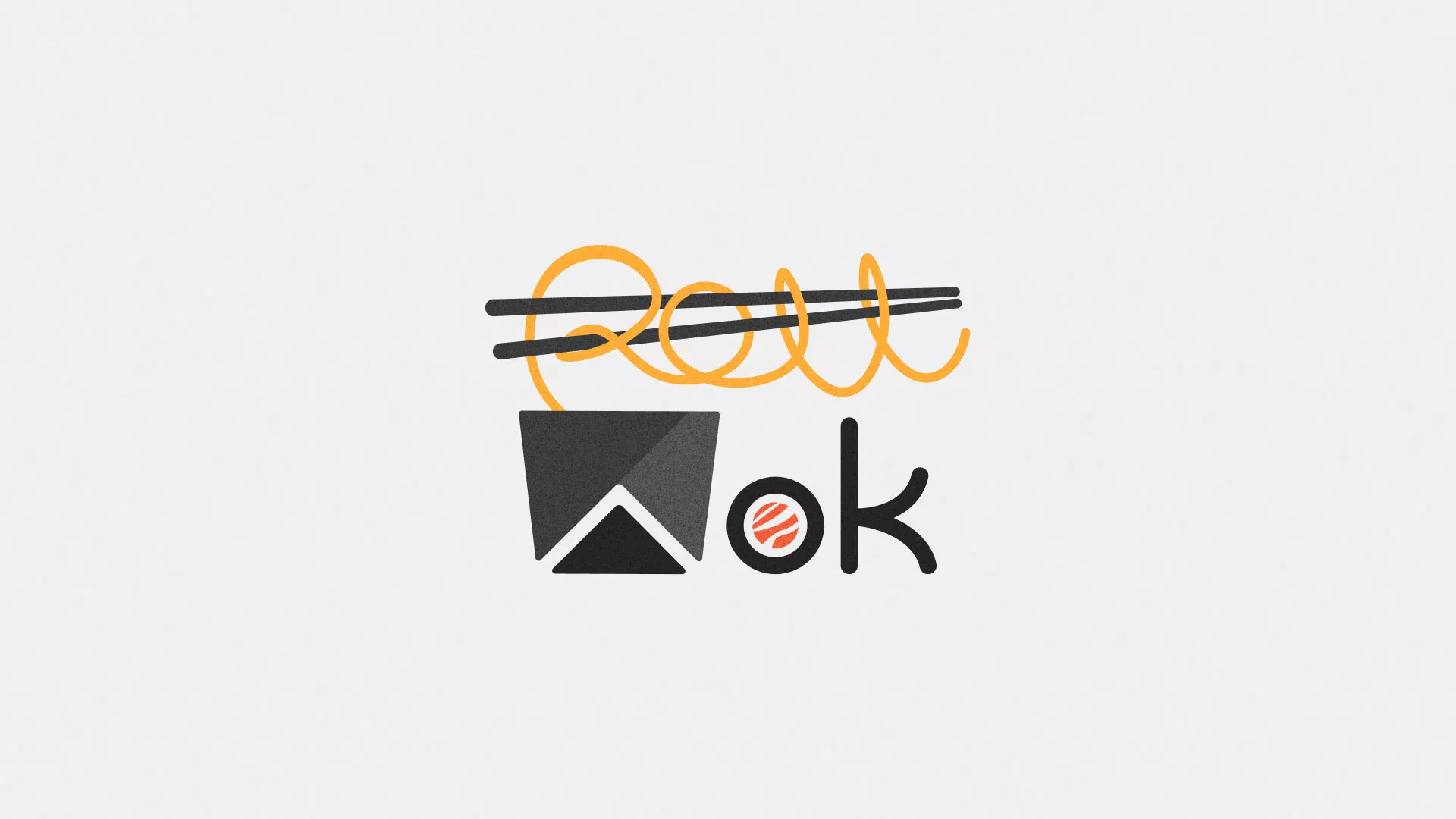 Разработка логотипа суши-бара «Roll Wok Club» в Очёре